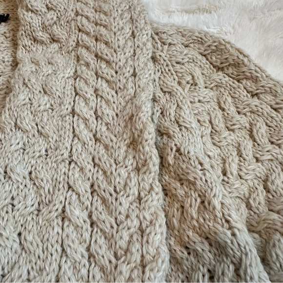 Irelandseye Glenross Waterfall Cardigan Natural Merino Wool Ireland Women’s Sz S - Picture 4 of 10